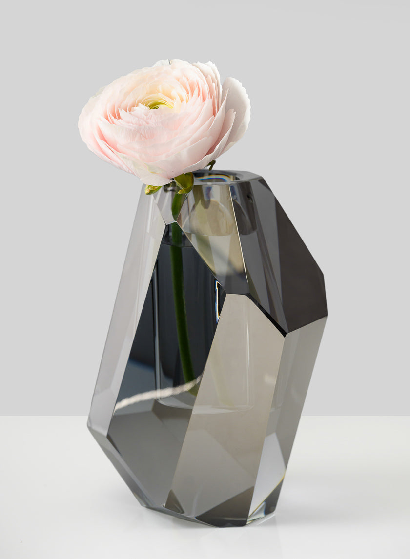 6in Tall Moser Luxe Chiseled Crystal Glass Vase Decor Jamaligarden