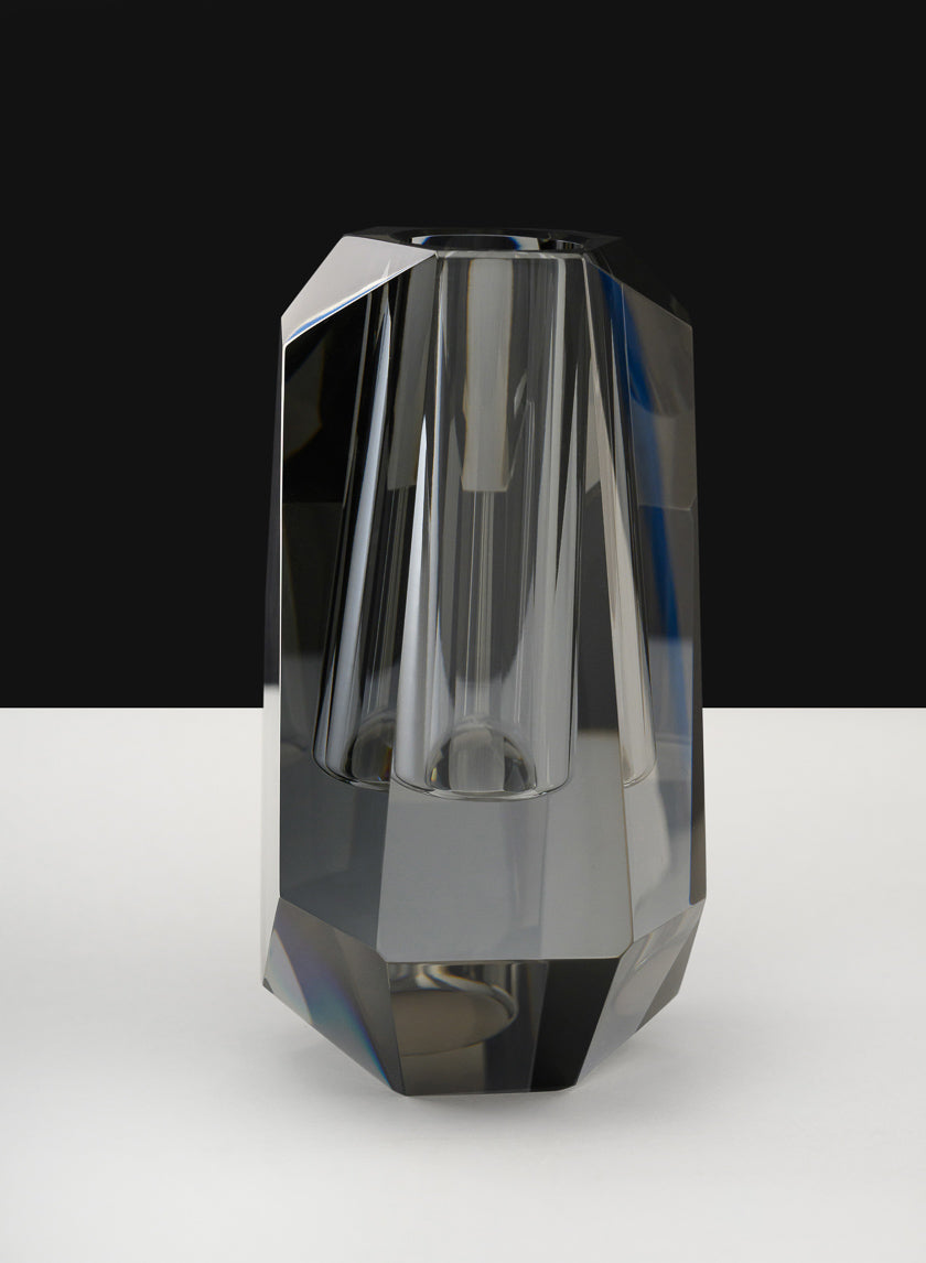 6in Tall Moser Luxe Chiseled Crystal Glass Vase Decor Jamaligarden