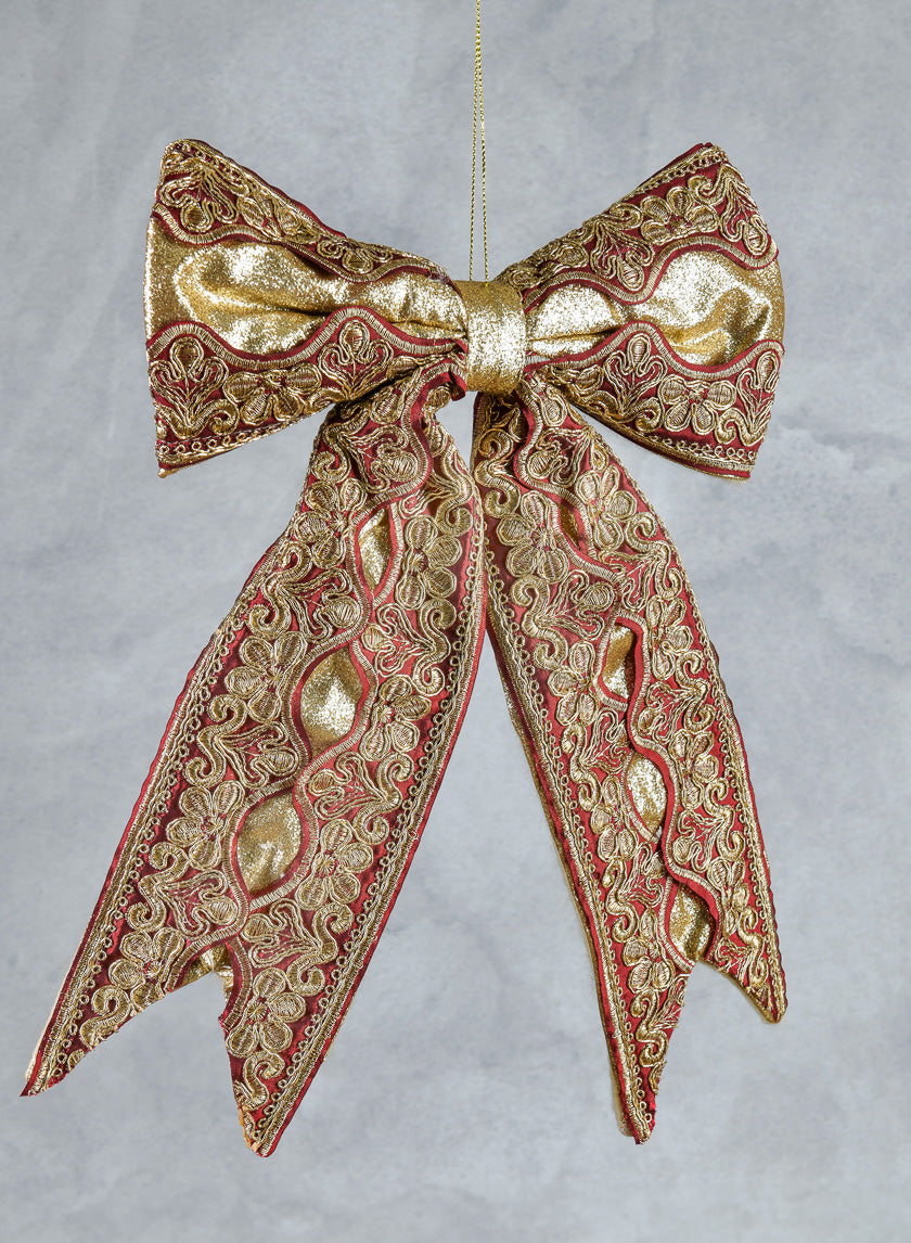 13in Long Tall Ornate British Bow Decor Jamaligarden