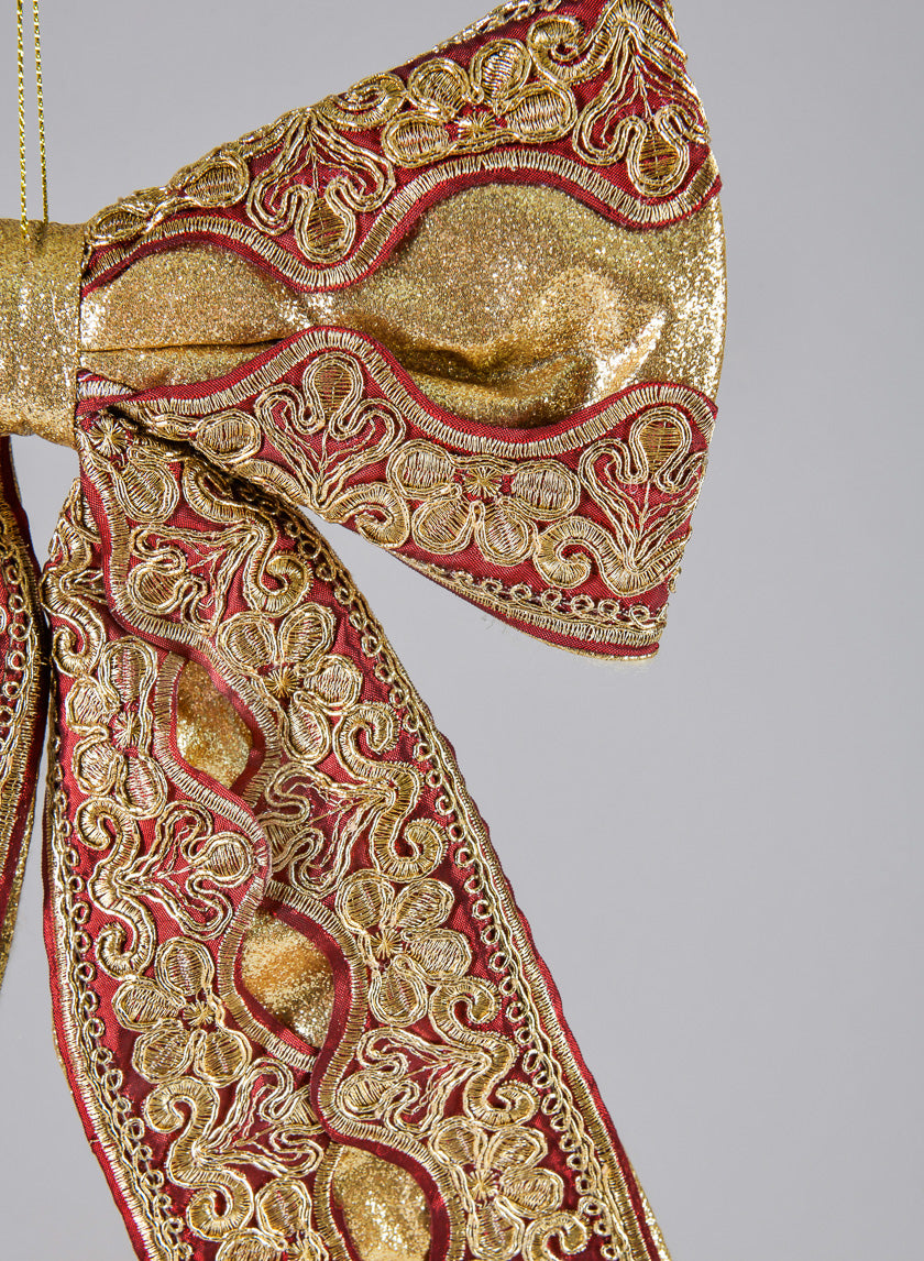 13in Long Tall Ornate British Bow Decor Jamaligarden