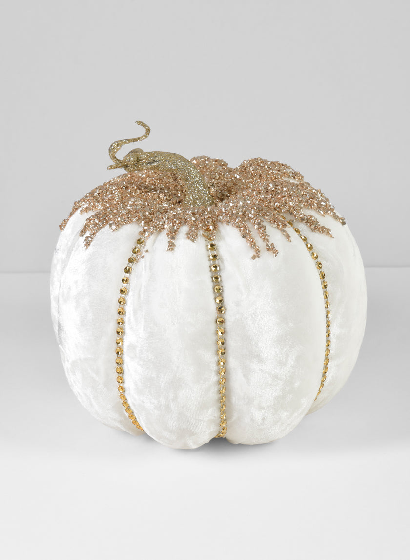7in Wide White Pumpkin Decor Jamaligarden