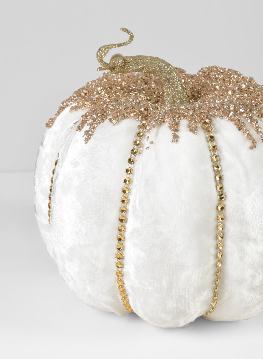7in Wide White Pumpkin Decor Jamaligarden