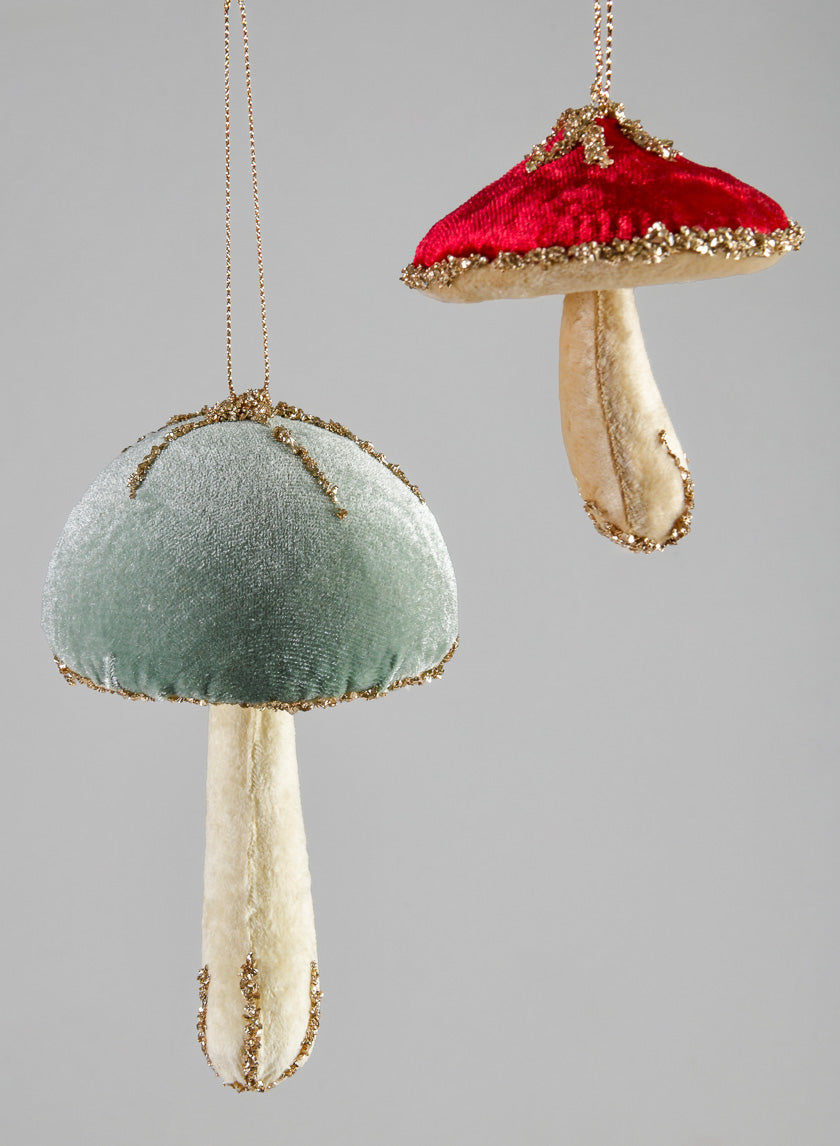 6in Long Red Pink &amp; Green Hanging Mushrooms Decor Jamaligarden