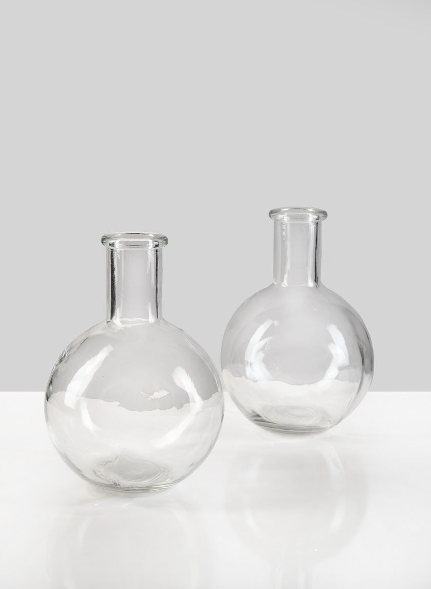 7in Tall Clear Glass Deco Vase Decor Jamaligarden