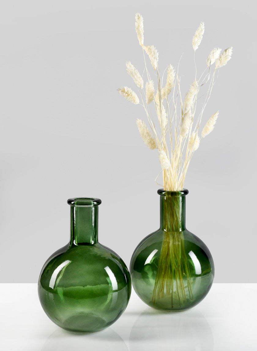 7in Tall Green Deco Glass Vase Decor Jamaligarden