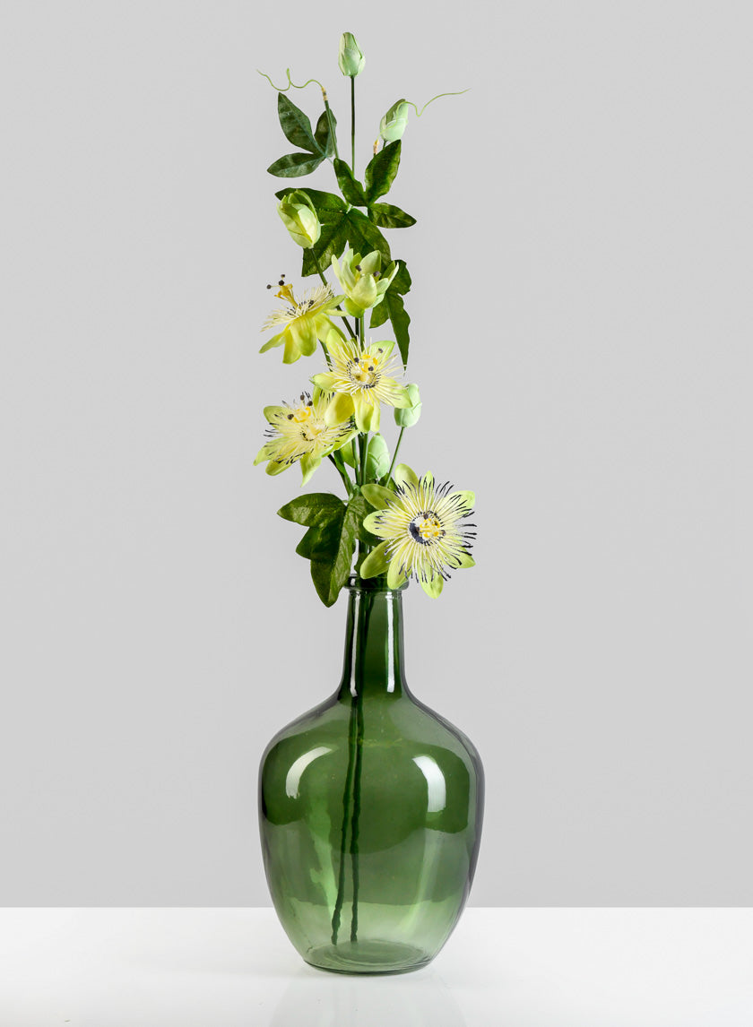 12in Tall Green Glass Bottle Vase Decor Jamaligarden