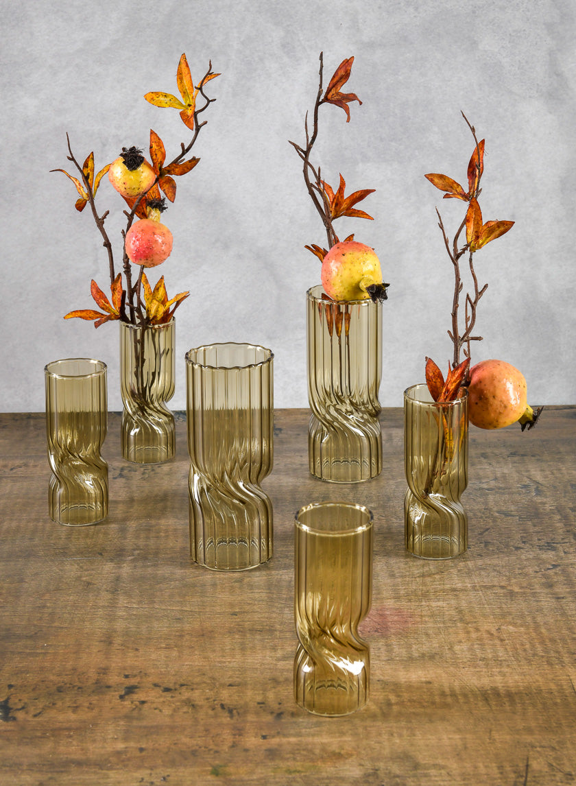 Cuddle Olive Glass Vase Decor Jamaligarden