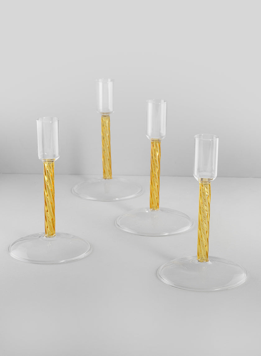 Luxe Amber Glass Candle Stick Decor Jamaligarden