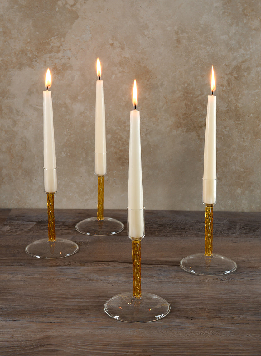 Luxe Amber Glass Candle Stick Decor Jamaligarden