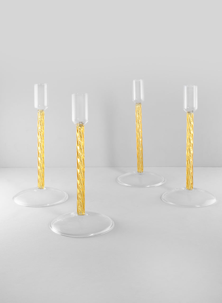 Luxe Amber Glass Candle Stick Decor Jamaligarden