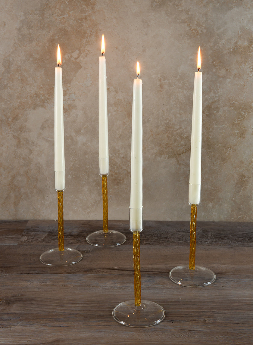 Luxe Amber Glass Candle Stick Decor Jamaligarden