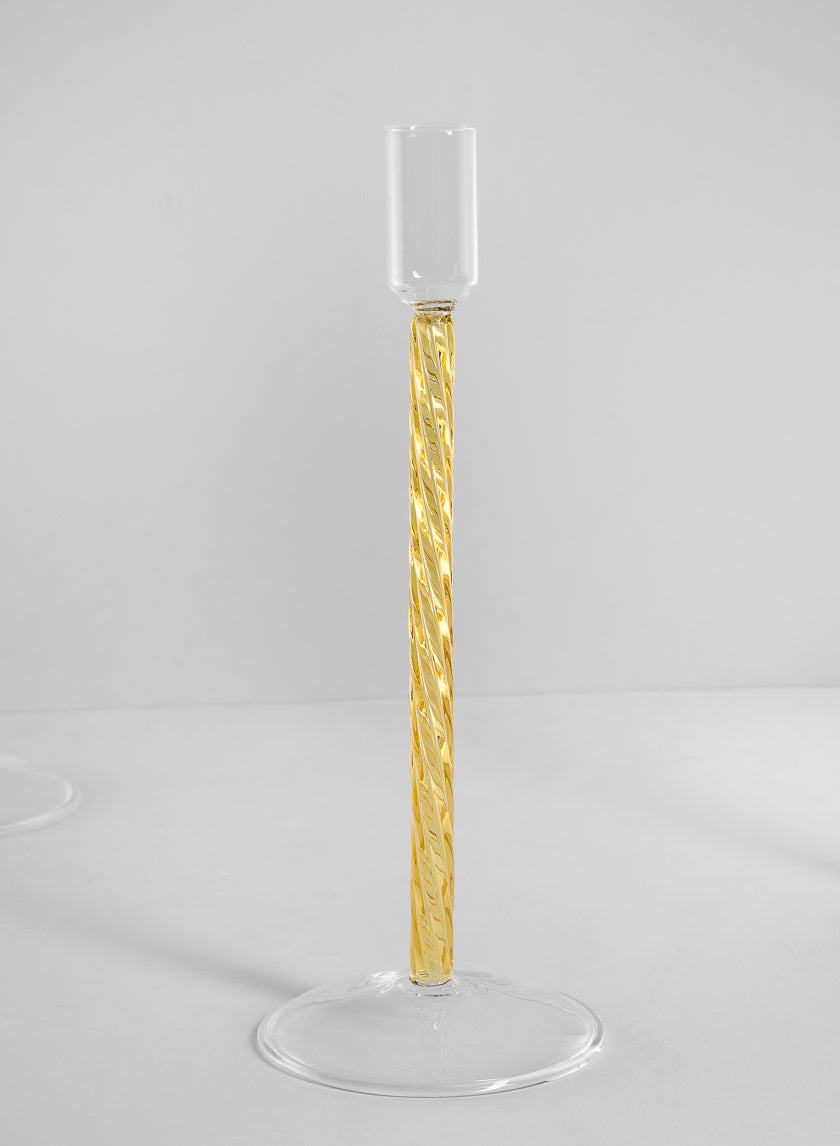 Luxe Amber Glass Candle Stick Decor Jamaligarden