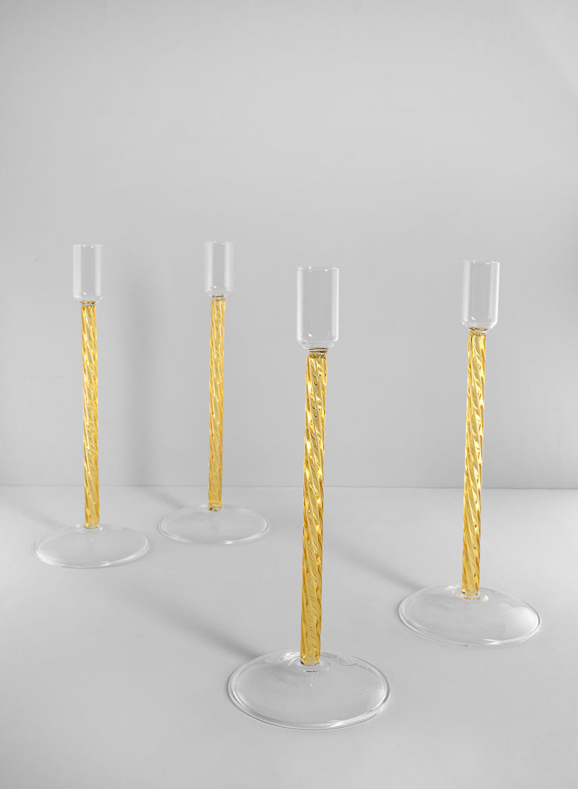 Luxe Amber Glass Candle Stick Decor Jamaligarden