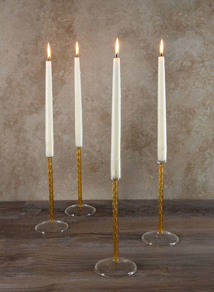 Luxe Amber Glass Candle Stick Decor Jamaligarden