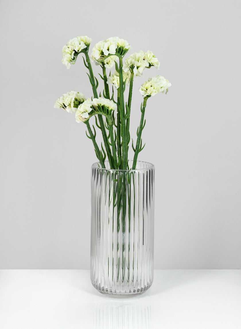 8in Tall Pleated Clear Glass Vase Decor Jamaligarden