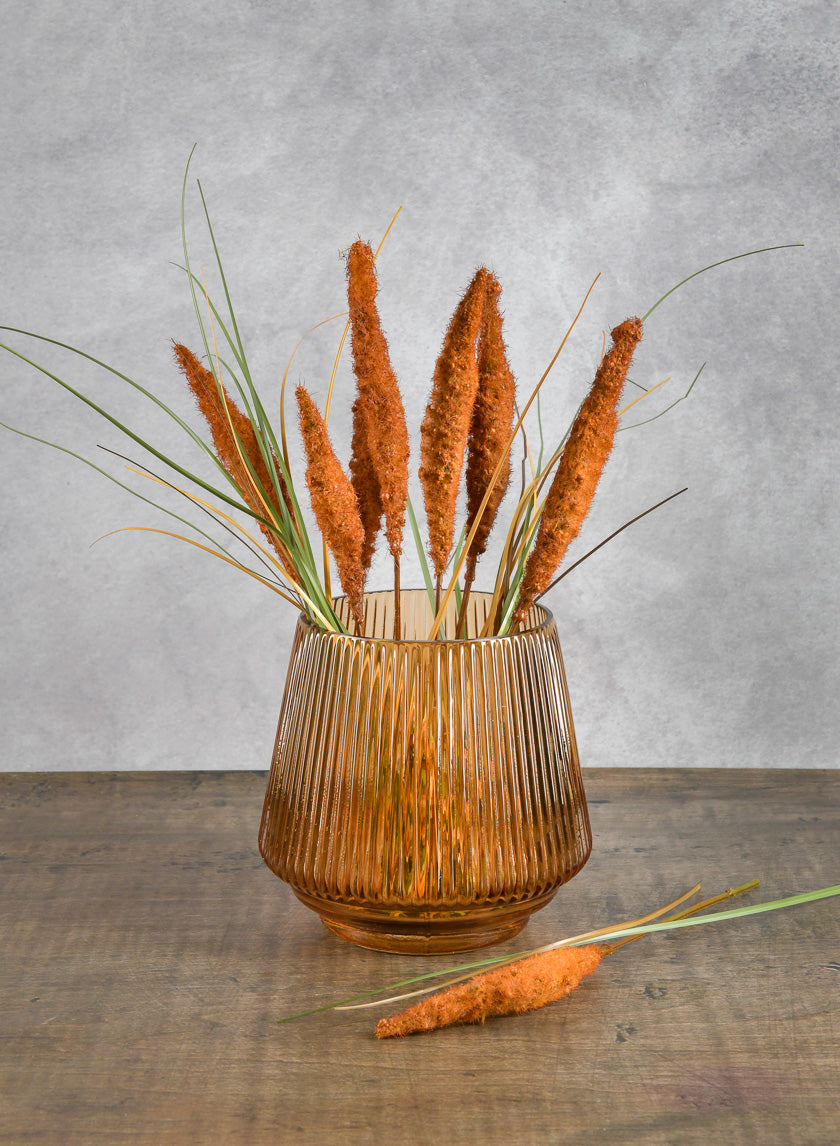 6in Tall Tropez Amber Glass Vase Decor Jamaligarden