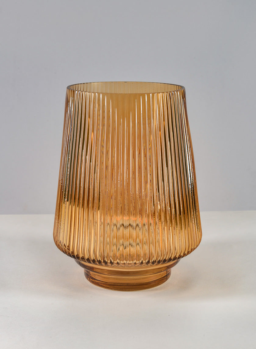 9in Tall Tropez Amber Glass Vase Decor Jamaligarden