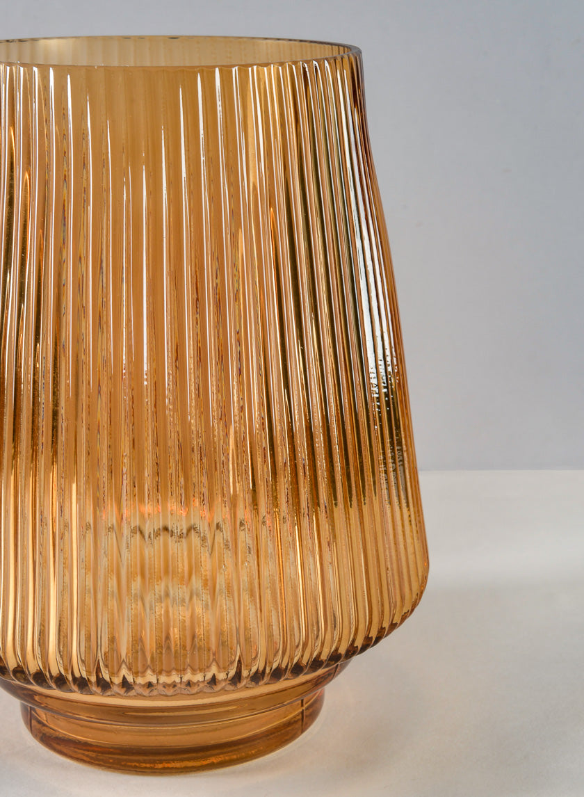 9in Tall Tropez Amber Glass Vase Decor Jamaligarden
