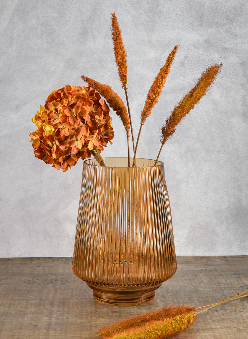Tropez Amber Glass Vase Decor Jamaligarden
