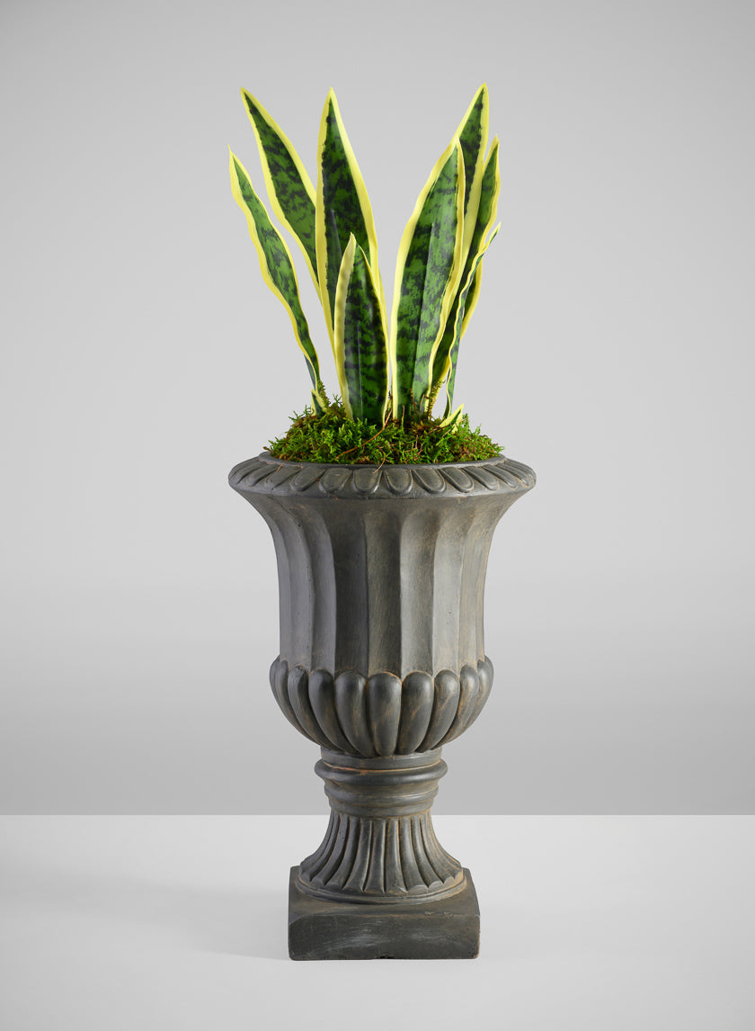 17in Tall Bronze Fiberclay All Weather Urn Decor Jamaligarden