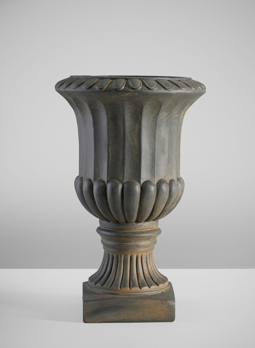 17in Tall Bronze Fiberclay All Weather Urn Decor Jamaligarden
