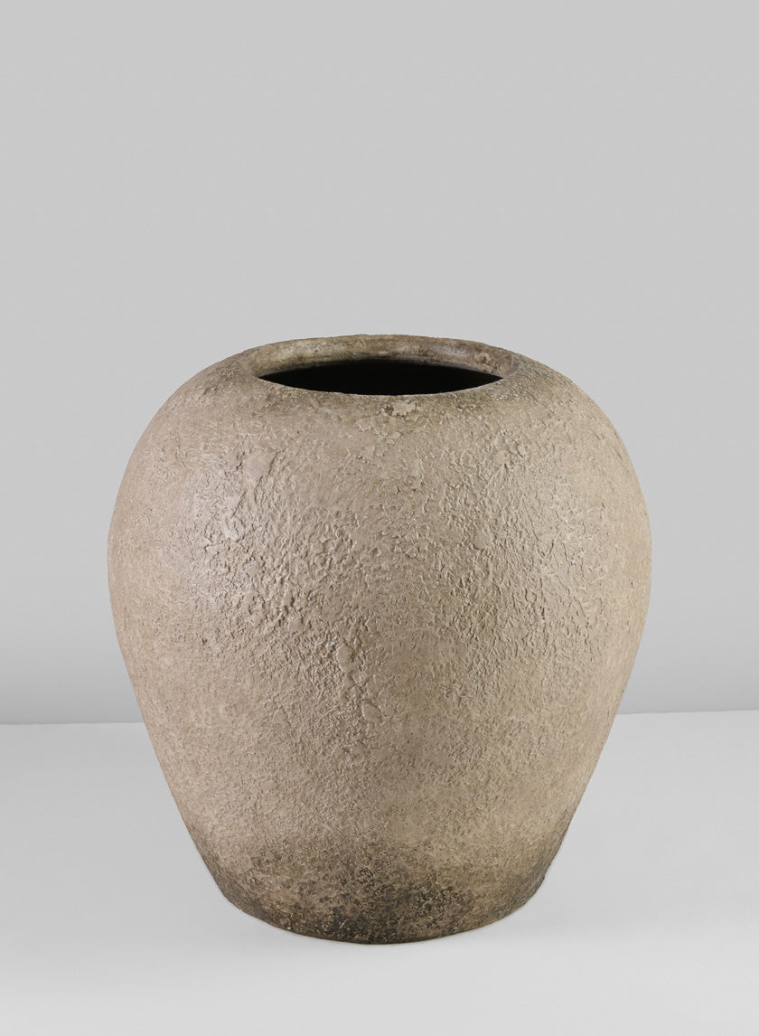 10.5in Tall Miko Rustic Beige Vase Decor Jamaligarden