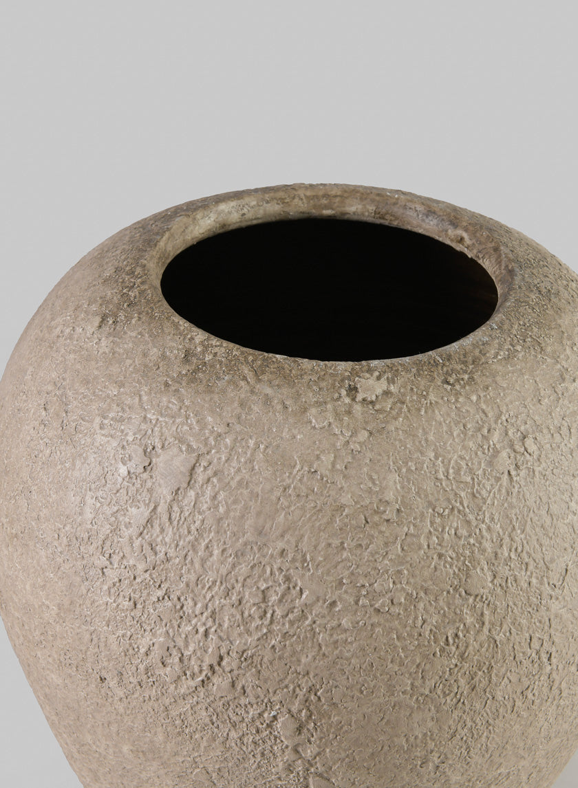10.5in Tall Miko Rustic Beige Vase Decor Jamaligarden