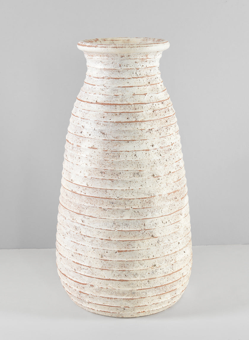 15.5in Tall Ancient White Wash Vase Decor Jamaligarden