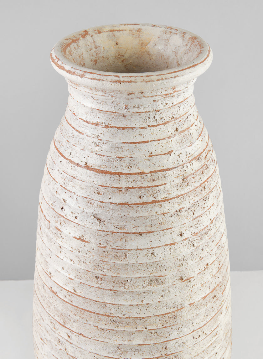 15.5in Tall Ancient White Wash Vase Decor Jamaligarden