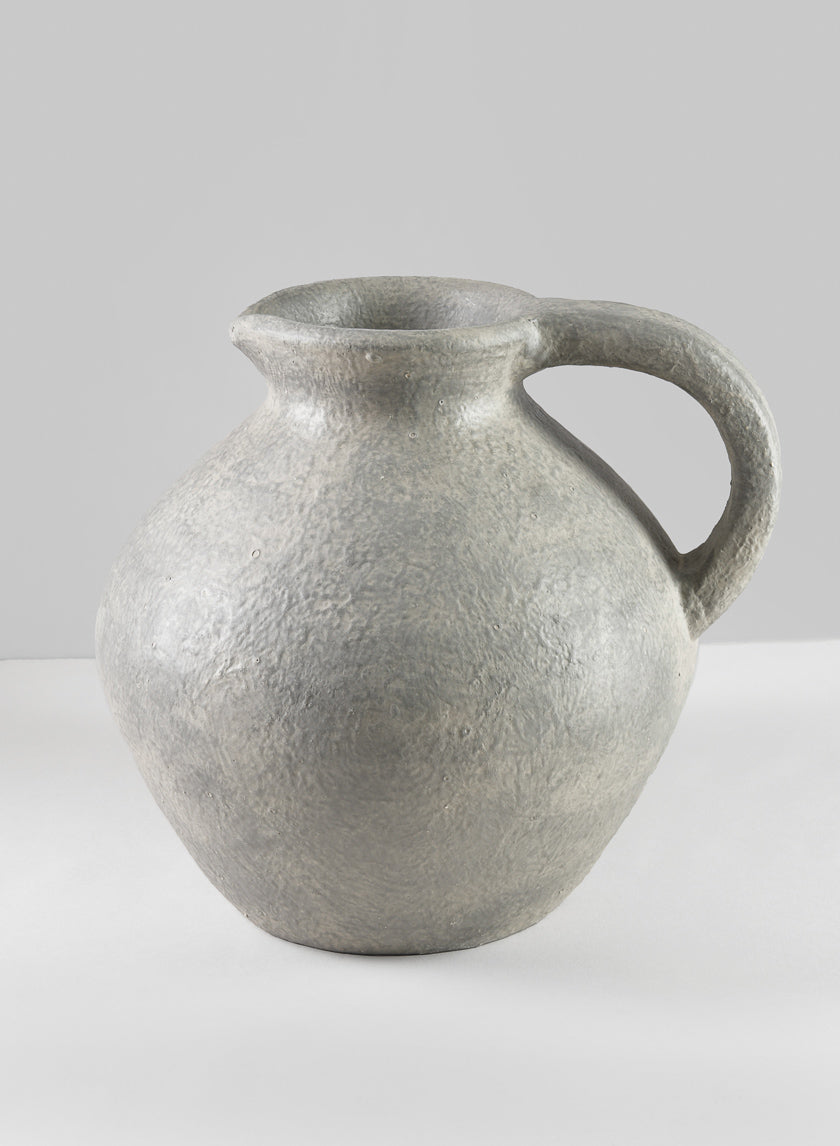 10.5in Tall Rezo Rustic Gray Pitcher Ceramic Vase Decor Jamaligarden