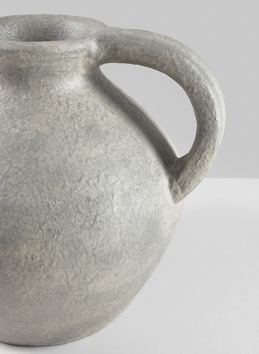 10.5in Tall Rezo Rustic Gray Pitcher Ceramic Vase Decor Jamaligarden