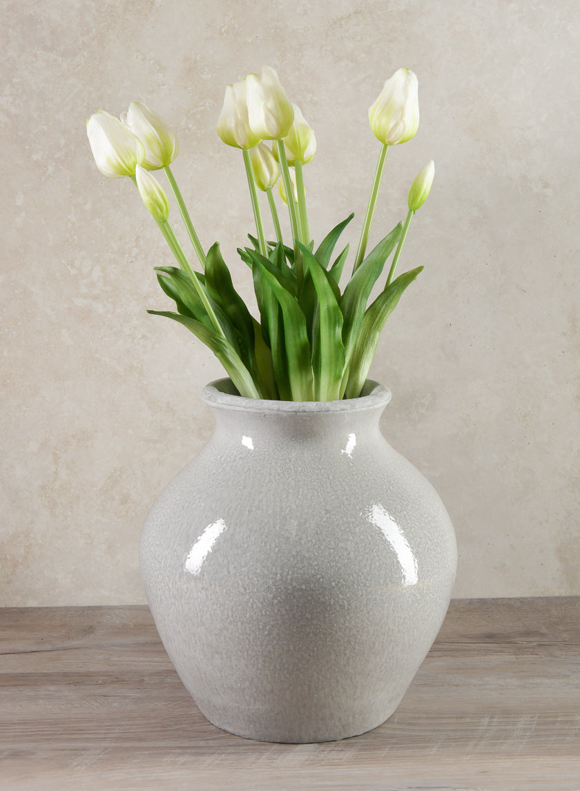 10.5in Tall Trino Speckled Gray Vase Decor Jamaligarden
