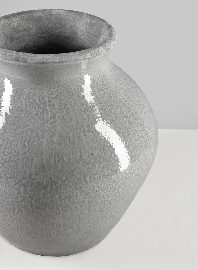 10.5in Tall Trino Speckled Gray Vase Decor Jamaligarden