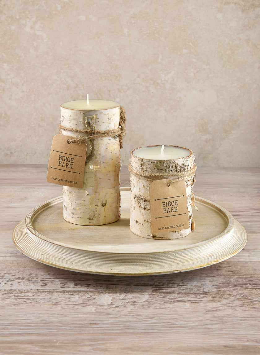 3in Wide Birch Pillar Candle Decor Jamaligarden