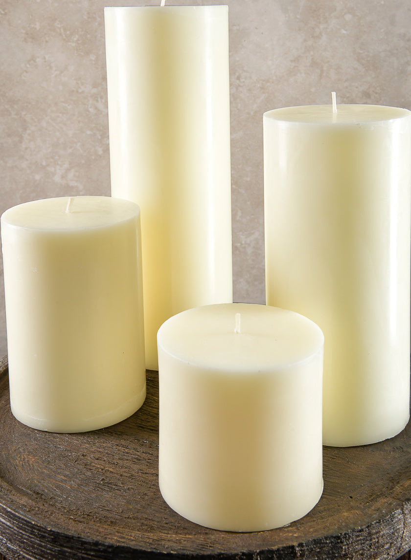 4in Wide Ivory Pillar Candle Decor Jamaligarden
