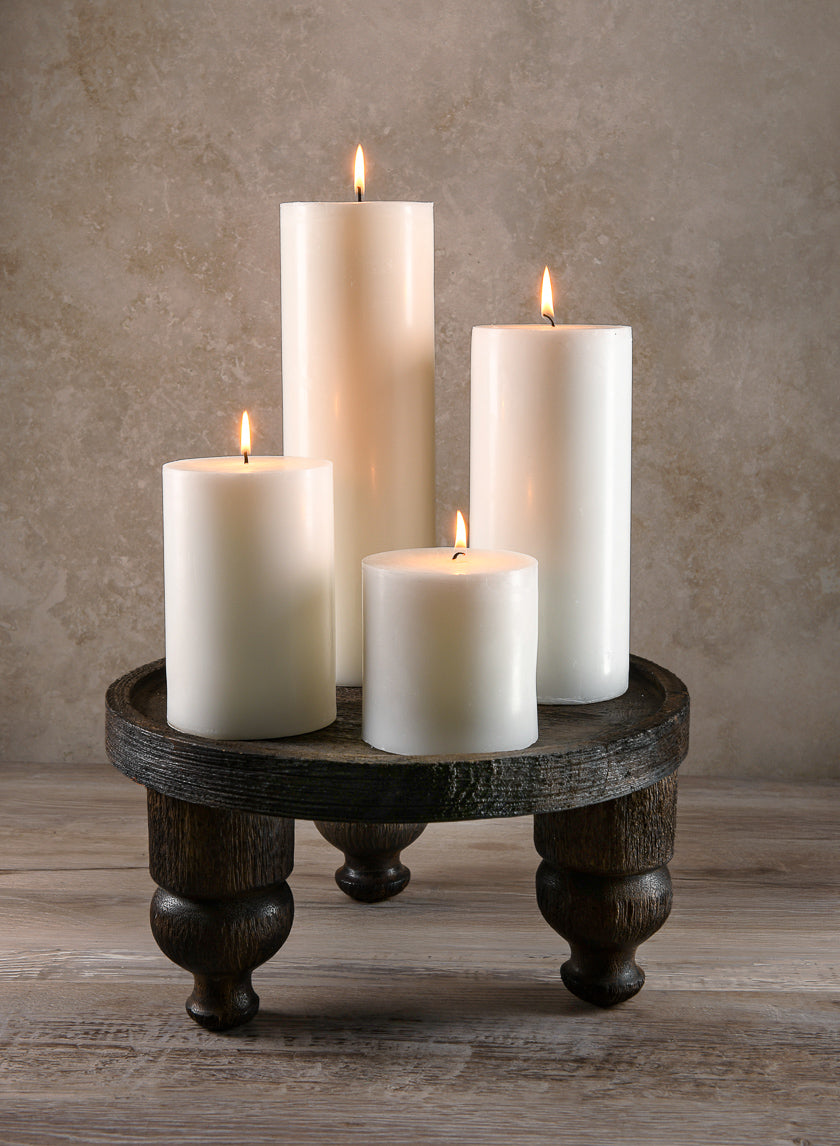 4in Wide White Pillar Candle Decor Jamaligarden