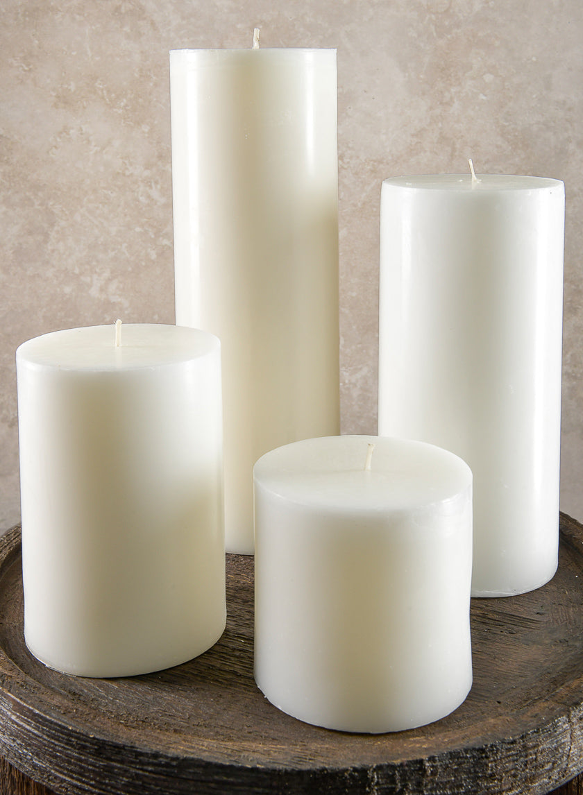 4in Wide White Pillar Candle Decor Jamaligarden