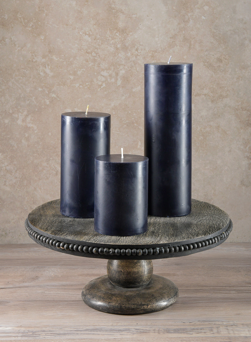 3in Wide Black Pillar Candle Decor Jamaligarden