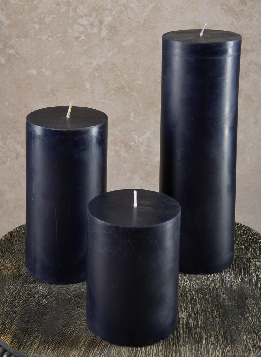 3in Wide Black Pillar Candle Decor Jamaligarden