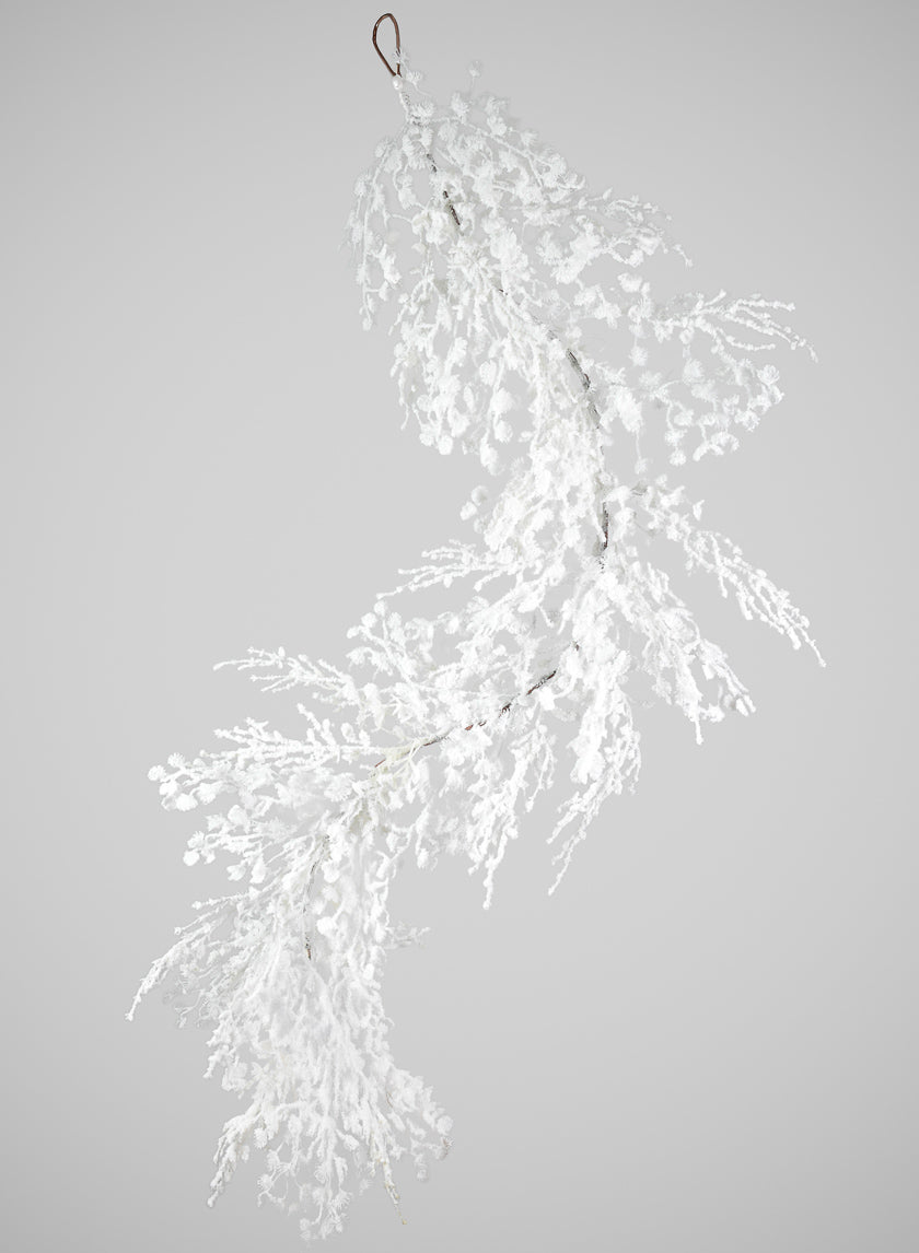 5ft Long Winter Snow Look Alpine Mix Garland, Case of 4 Decor Jamaligarden