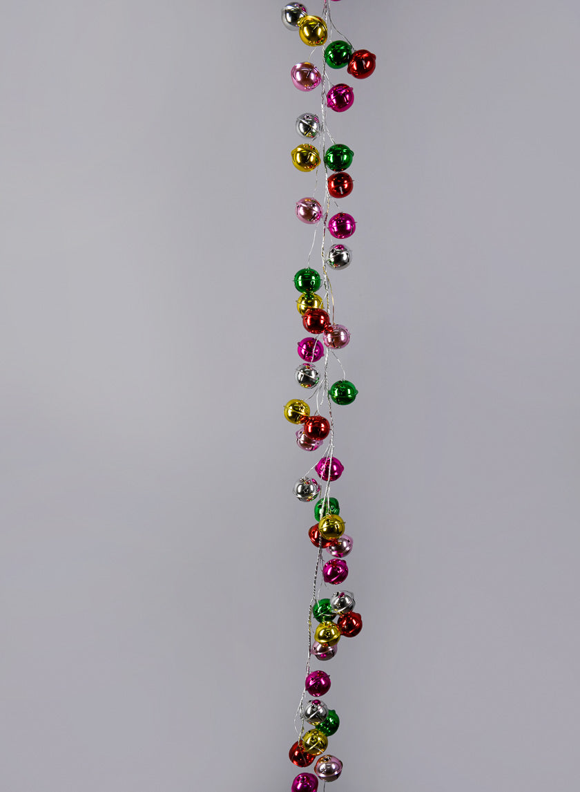 62in Long Multicolor Jingle Bell Garland Decor Jamaligarden