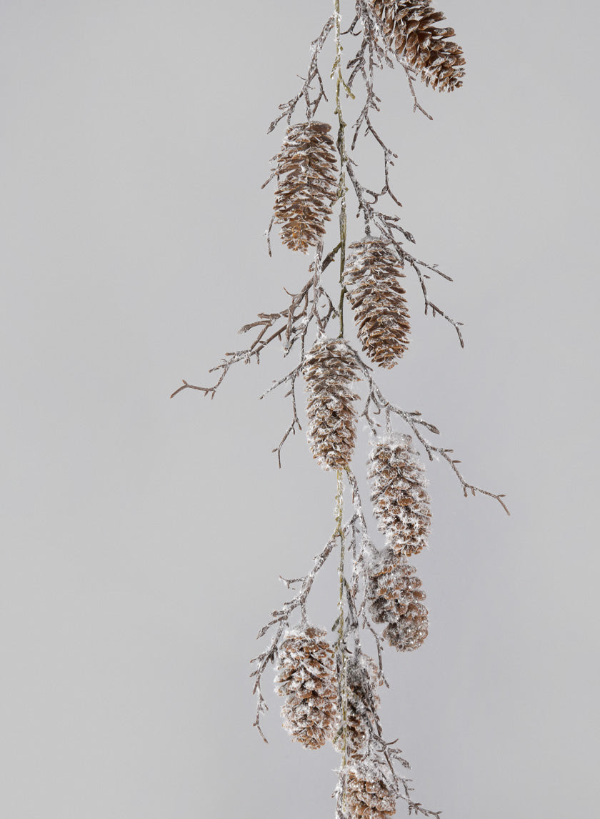 60in Long Snowed Pinecone Garland Decor Jamaligarden