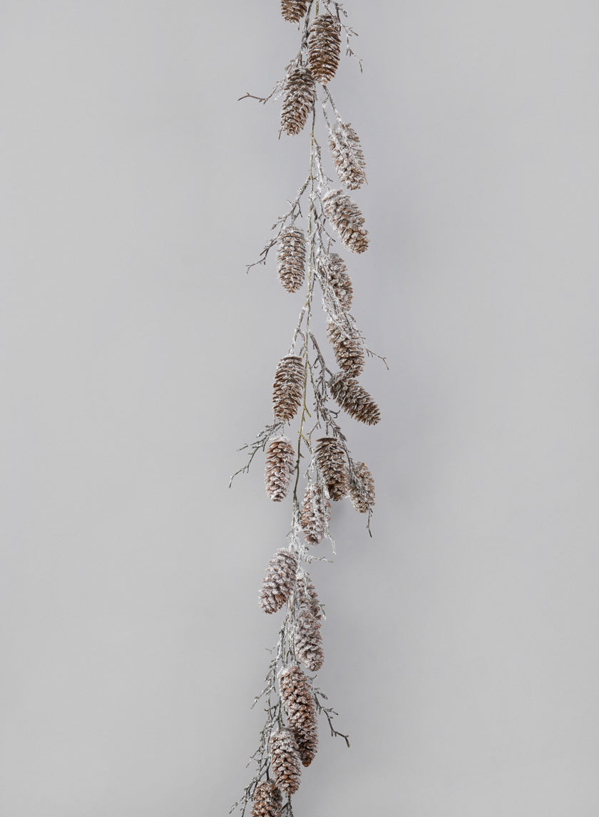 60in Long Snowed Pinecone Garland Decor Jamaligarden