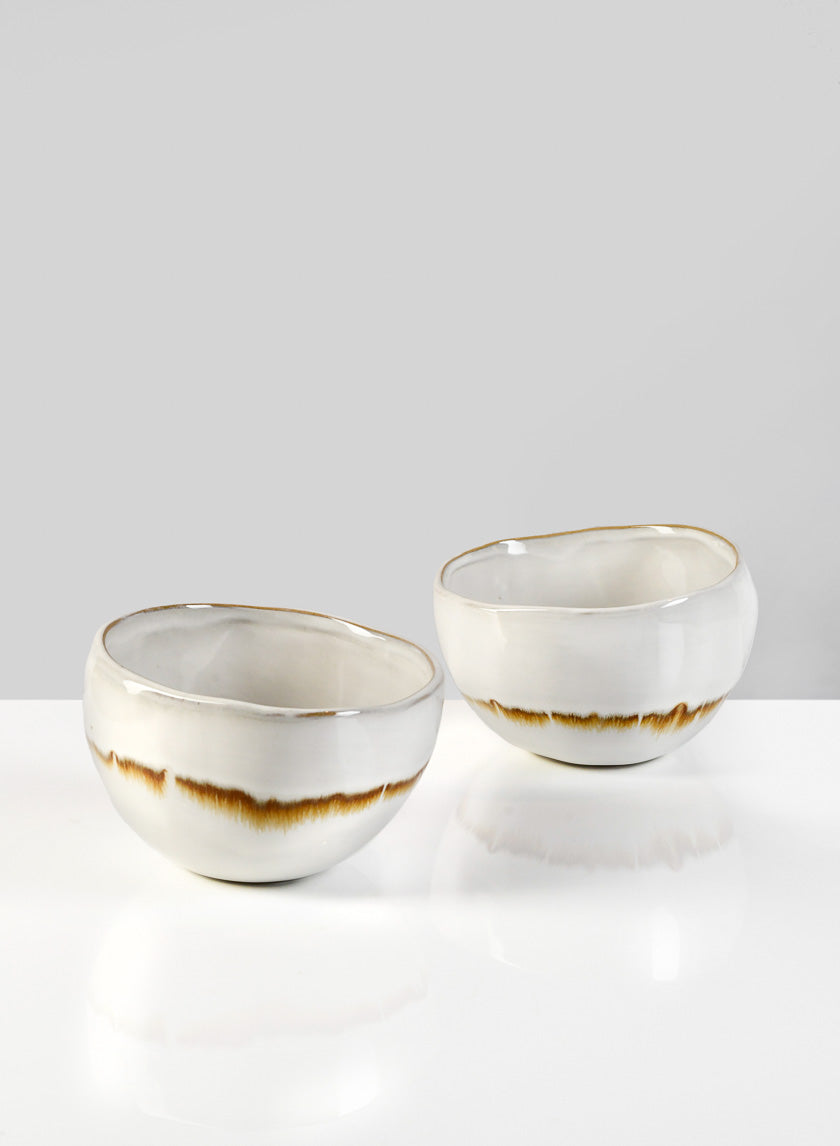 5in Wide Mocha Stripe Prince Ceramic Bowl Decor Jamaligarden