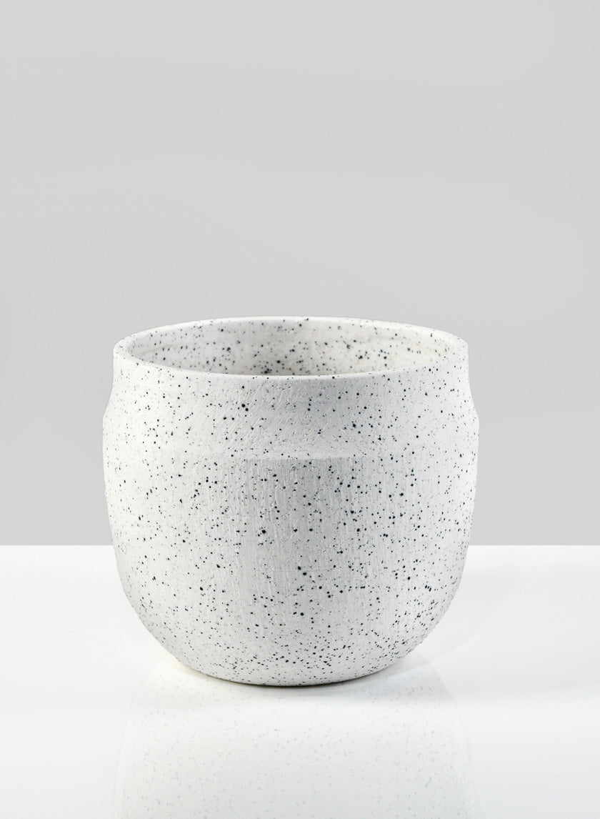 6.5in Wide White Granite Goki Bowl Decor Jamaligarden