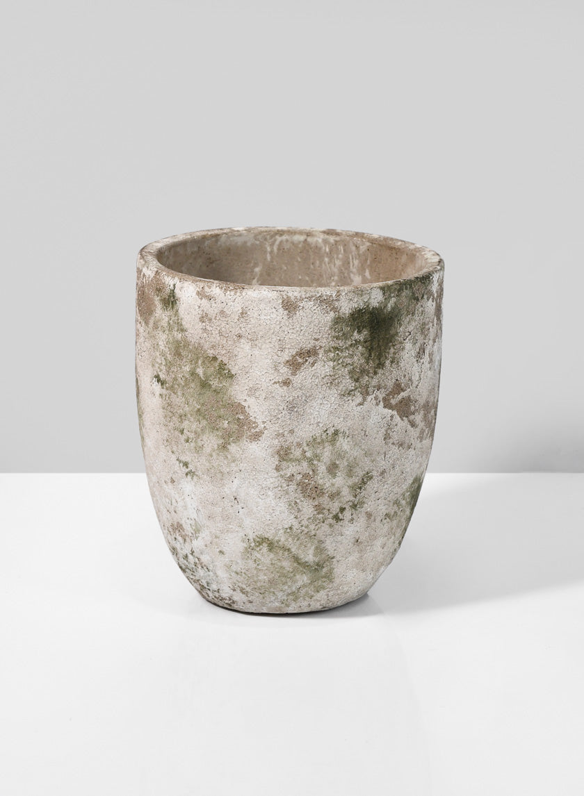 5in Tall Sturgeon Moon Aged Cement Planter Decor Jamaligarden