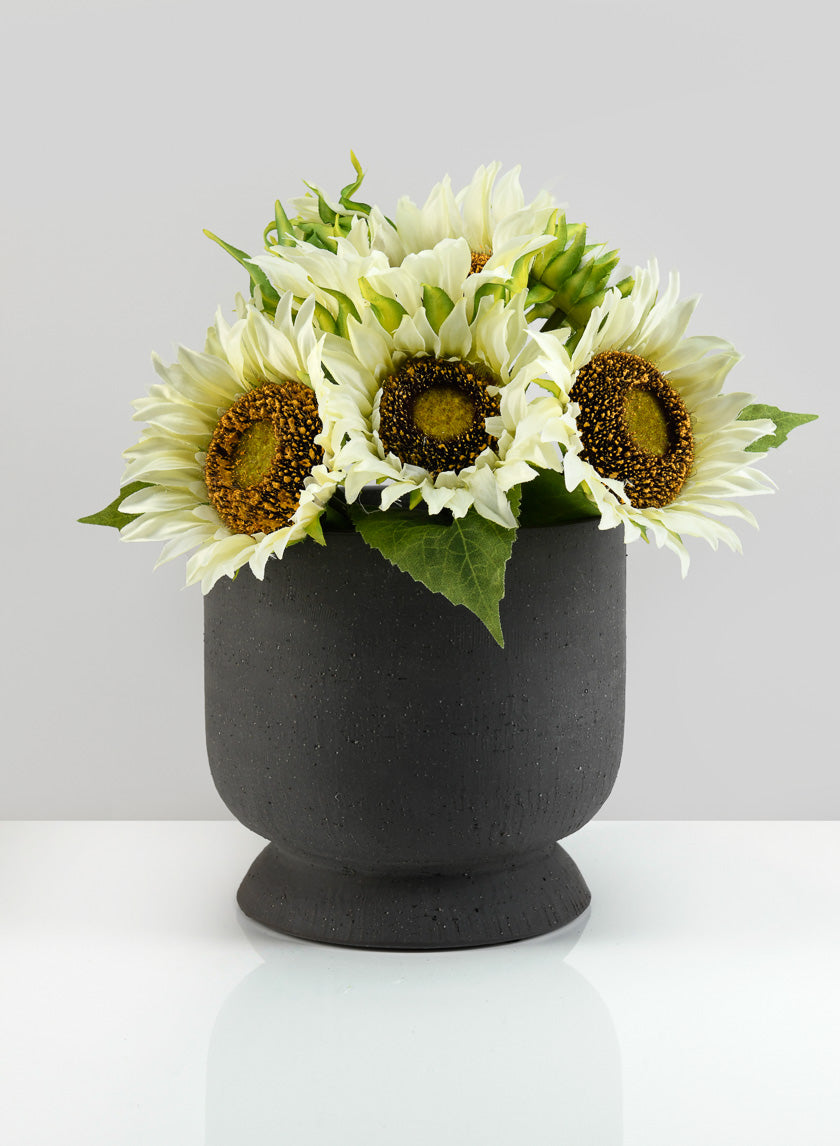 6.75in Tall Oslo Black Rustic Ceramic Pot Decor Jamaligarden