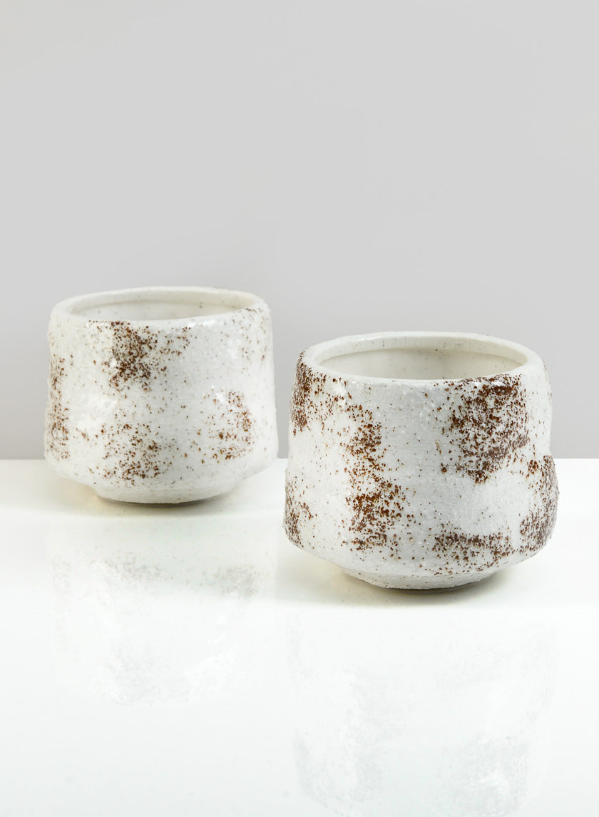 3.75in Tall Taino White Ceramic Glazed Pot Decor Jamaligarden