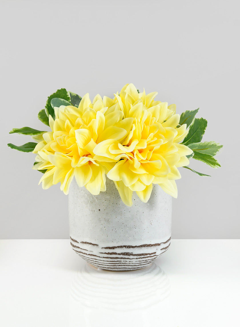 31in Long Double Yellow Dahlia Stem Decor Jamaligarden