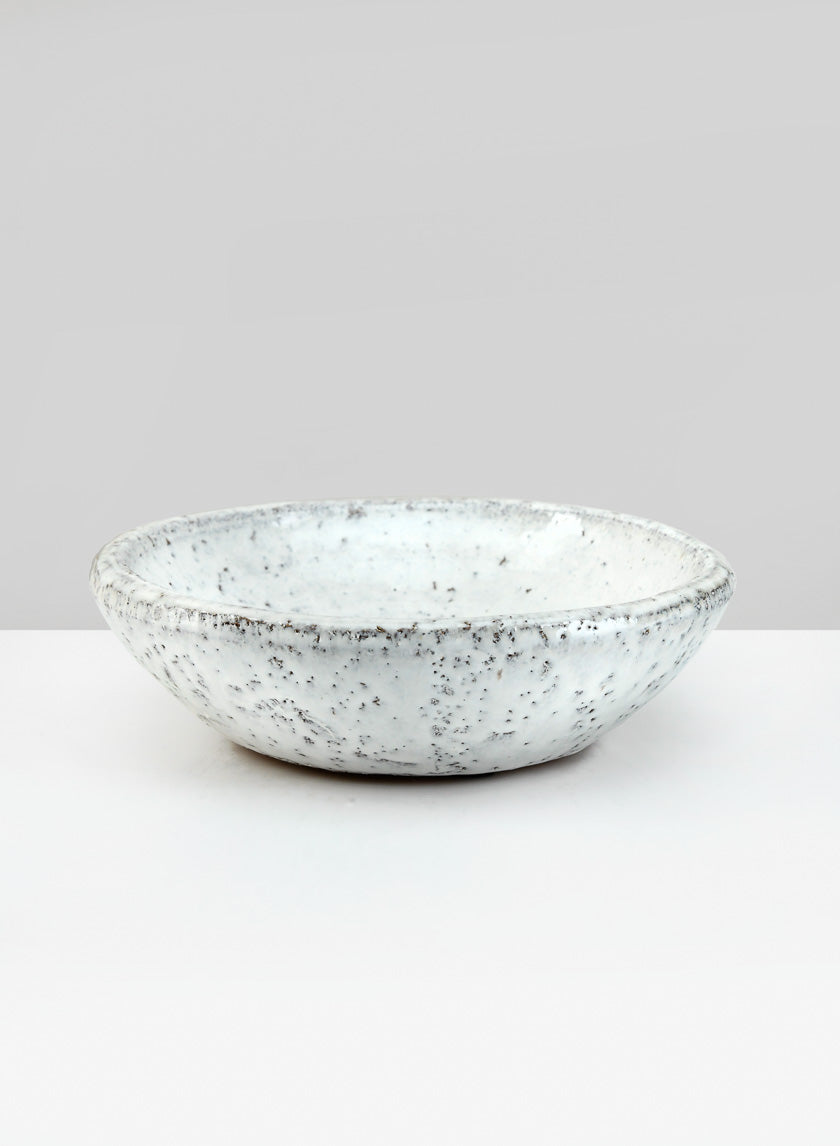 7in Wide Byzantine Aged White Shallow Bowl Decor Jamaligarden